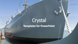  Presentation with titanic ship - Amazing presentation design having war ship dock in san backdrop and a gray colored foreground