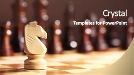  Presentation with board game - Colorful PPT theme enhanced with war soft - chess pieces and game board backdrop and a  colored foreground