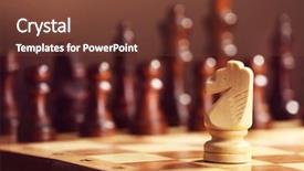  Presentation with board game - Amazing PPT theme having war soft - chess pieces and game board backdrop and a  colored foreground