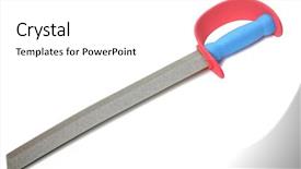  Presentation with sword - Presentation theme with war soft - colorful toy foam sword background and a white colored foreground