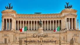  Presentation with rome italy - Audience pleasing theme consisting of war-soldier-memorial-monument-piazza backdrop and a coral colored foreground