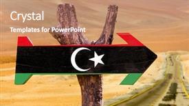  Presentation with desert - Audience pleasing presentation theme consisting of war tobruk - libya flag wooden sign backdrop and a coral colored foreground