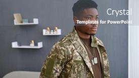  Presentation with veteran - PPT layouts featuring war-veteran-looking-out-window background and a gray colored foreground