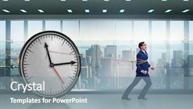  Presentation with time management - Presentation theme having war victims - businessman in time management concept background and a gray colored foreground