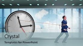  Presentation with human resource management resources concept - Amazing PPT theme having war victims - businessman in time management concept backdrop and a  colored foreground