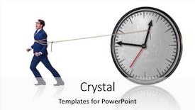  Presentation with time management - Slide deck with war victims - businessman in time management concept background and a white colored foreground