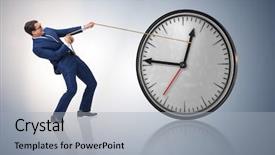  Presentation with time management - PPT theme with war victims - businessman in time management concept background and a light gray colored foreground