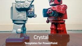  Presentation with fight - PPT theme with war victims - fight club robot concept background and a tawny brown colored foreground