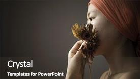  Presentation with tears - Beautiful presentation theme featuring war victims - girl with tears drop backdrop and a tawny brown colored foreground