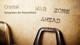  Presentation with zone - Colorful slide set enhanced with war-zone-ahead-text-written backdrop and a cream colored foreground