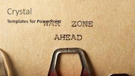  Presentation with zone - Audience pleasing PPT theme consisting of war-zone-ahead-text-written backdrop and a lemonade colored foreground