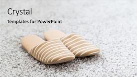  Presentation with slipper - Beautiful slide set featuring ware house - brown slipper on carpet backdrop and a white colored foreground