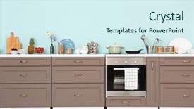  Presentation with interior - Colorful slides enhanced with ware house - interior of modern kitchen backdrop and a cool aqua colored foreground