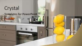  Presentation with lemons - Audience pleasing slide deck consisting of ware house - lemons and coffee maker backdrop and a  colored foreground