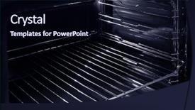  Presentation with empty - Presentation theme having ware house - modern empty oven closeup background and a wine colored foreground