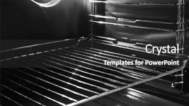  Presentation with empty - Presentation theme featuring ware house - modern empty oven closeup background and a dark gray colored foreground