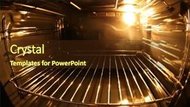  Presentation with empty - PPT theme consisting of ware house - modern empty oven closeup background and a tawny brown colored foreground