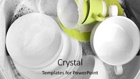  Presentation with pile - Amazing presentation theme having ware house - pile of dishes in sink backdrop and a light gray colored foreground