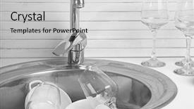  Presentation with filipino dishes - Beautiful PPT theme featuring ware house - pile of dishes in sink backdrop and a  colored foreground