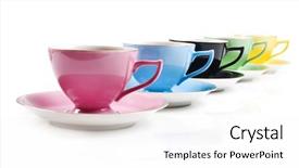  Presentation with cup of lemon tea - Colorful theme enhanced with ware house - set of colorful antique tea backdrop and a white colored foreground