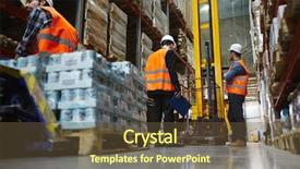  Presentation with warehouse - Cool new slides with warehouse aisle between tall backdrop and a tawny brown colored foreground