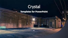  Presentation with dock - Audience pleasing PPT theme consisting of warehouse building and loading dock backdrop and a black colored foreground