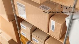  Presentation with pink home office - Beautiful presentation theme featuring warehouse customer service - parcels ready for shipment backdrop and a  colored foreground