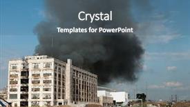  Presentation with fire alarm - Presentation theme consisting of warehouse fire smoke background and a ocean colored foreground