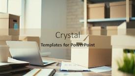  Presentation with web - Cool new PPT theme with warehouse for online seller concept of small web business backdrop and a coral colored foreground