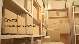  Presentation with warehouse - Slides featuring warehouse full of cardboard box background and a yellow colored foreground