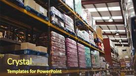 Presentation with care for people - Theme enhanced with warehouse isle with no people background and a tawny brown colored foreground