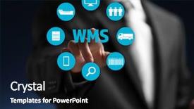  Presentation with warehouse - Amazing slide set having warehouse management system concept man backdrop and a black colored foreground