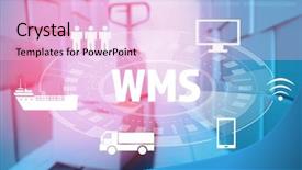  Presentation with warehouse - Slide set having warehouse management system concept shelves background and a lemonade colored foreground