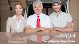  Presentation with managers - Presentation theme enhanced with champignons sliced isolated on white background one whole two slices background and a light gray colored foreground.