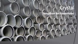  Presentation with industrial plastic - Amazing theme having warehouse of finished plastic pipes backdrop and a gray colored foreground