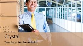  Presentation with logistics warehouse - Cool new slide deck with tierra del fuego national park backdrop and a light gray colored foreground