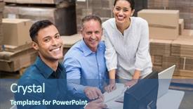  Presentation with smiling kids at summer camp - Colorful presentation theme enhanced with warehouse team smiling at camera backdrop and a  colored foreground