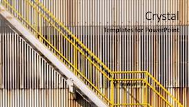  Presentation with sheet metal - Presentation consisting of warehouse wall and fire exit background and a coral colored foreground