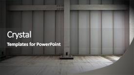  Presentation with warehouse - Amazing PPT theme having warehouse wall in dim light backdrop and a dark gray colored foreground