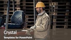  Presentation with lift limits - Theme consisting of warehouse worker with fork lift background and a gray colored foreground