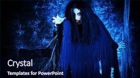  Presentation with vampire - Amazing presentation theme having warewolf - bloodthirsty vampire flying backdrop and a navy blue colored foreground