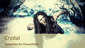  Presentation with vampire - PPT theme featuring warewolf - bloodthirsty vampire flying background and a soft green colored foreground