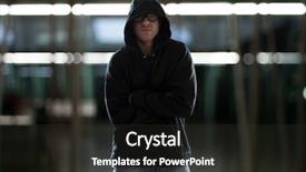  Presentation with hacker - Slides with warez - nerd hacker portrait background and a dark gray colored foreground