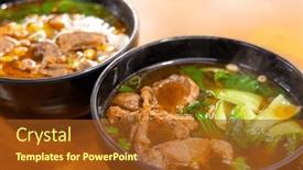  Presentation with noodle - Slide set consisting of warm-and-comforting-bowl background and a  colored foreground