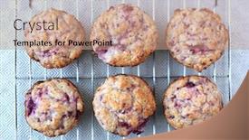  Presentation with muffins - Theme enhanced with warm-and-fresh-handmade-strawberry background and a coral colored foreground