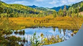  Presentation with forests - Colorful presentation design enhanced with warm autumn day in park jasper in canada charming patricia lake among evergreen forests yellow bushes and far mountains backdrop and a gold colored foreground