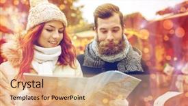  Presentation with old clothes - Slide deck consisting of warm clothes with map background and a coral colored foreground