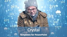  Presentation with forecast - Theme with warm clothing with weather background and a teal colored foreground