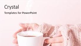  Presentation with coffee cup - Colorful slide set enhanced with warm coffee in cold weather backdrop and a pink colored foreground