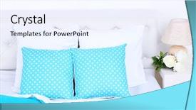  Presentation with soft drink mango - PPT layouts enhanced with warm color - comfortable soft bed with pillows background and a sky blue colored foreground